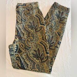 {VINTAGE} Made in the Shade Paisley Pants in Multi Gold & Blue, 70’s, 80’s
